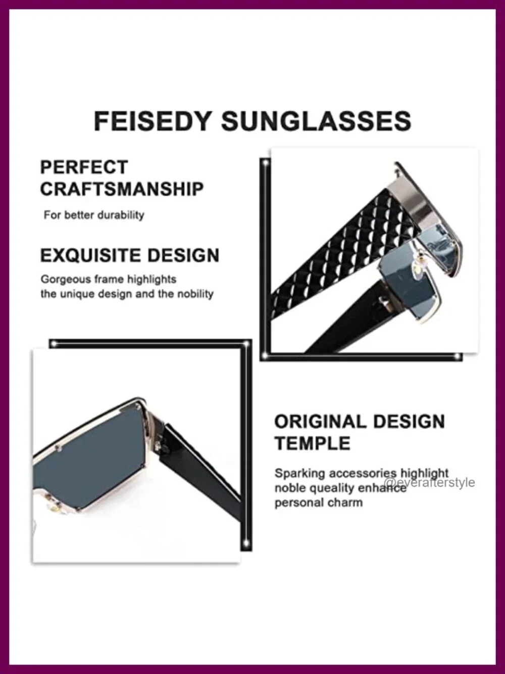 Oversized Square Sunglasses for Women Men Flat Top Shield One Piece Frameless